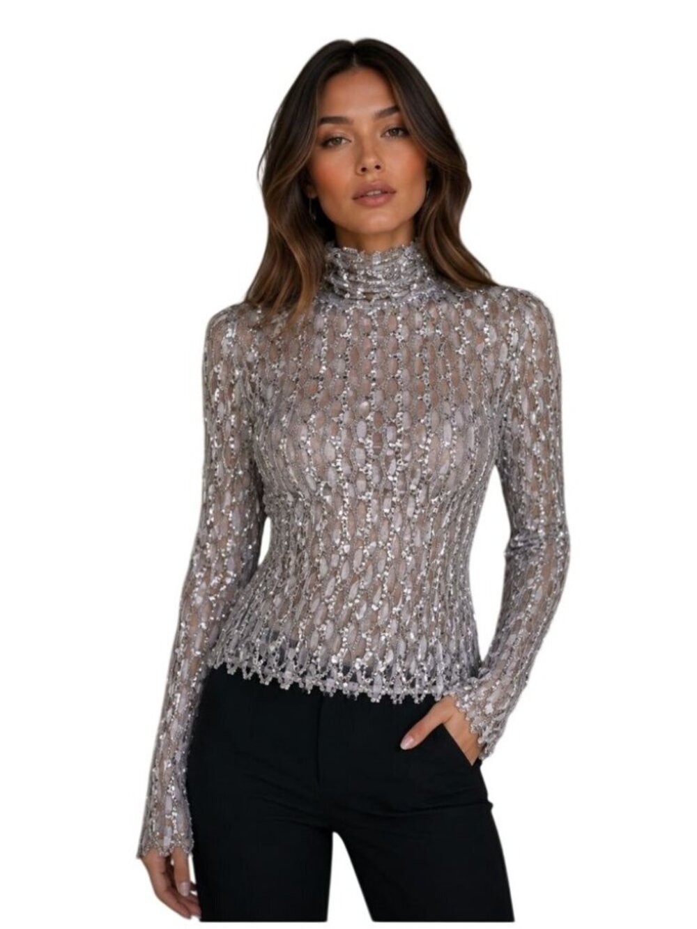 MSGM Sequined embroidered Top NWT - Size M